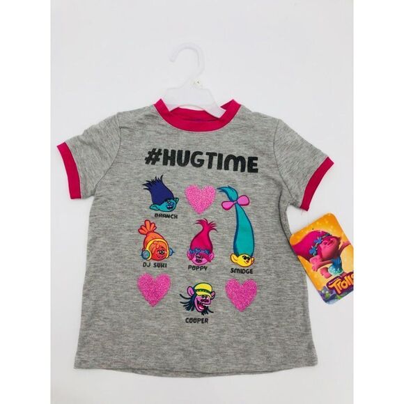Brand New Trolls Hug‎ Time By Dream Works Girls Short Sleeve T-shirt Size 5 - Picture 4 of 7